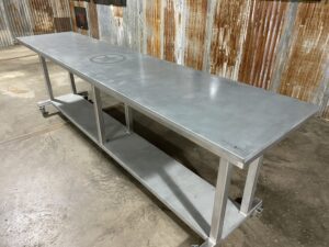 The full length of the Galvanized series worktable