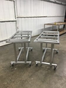 Two Aluminum Frames put on display at the workshop