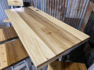 Top view of Rustic Series tables from Hawthorne Tables