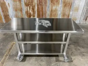 Front view of Stainless Steel series worktable