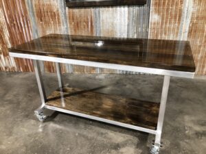 A finished Rustic Series tables from Hawthorne Tables