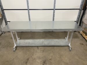 The Front view of a Galvanized Series Worktable