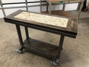 Granite finish is also given to the worktables