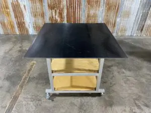 A Welding Table with Black Surface by Hawthorne Tables