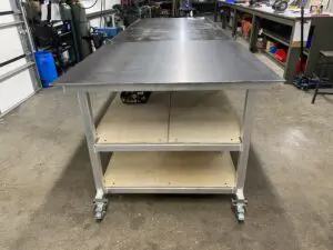 Elongated view of Welding Table from Hawthorne Tables