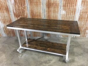 Hardwood Planked Worktable from Hawthorne Tables