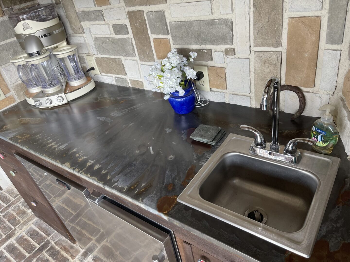 The sink attached in the completed Gaffney Project