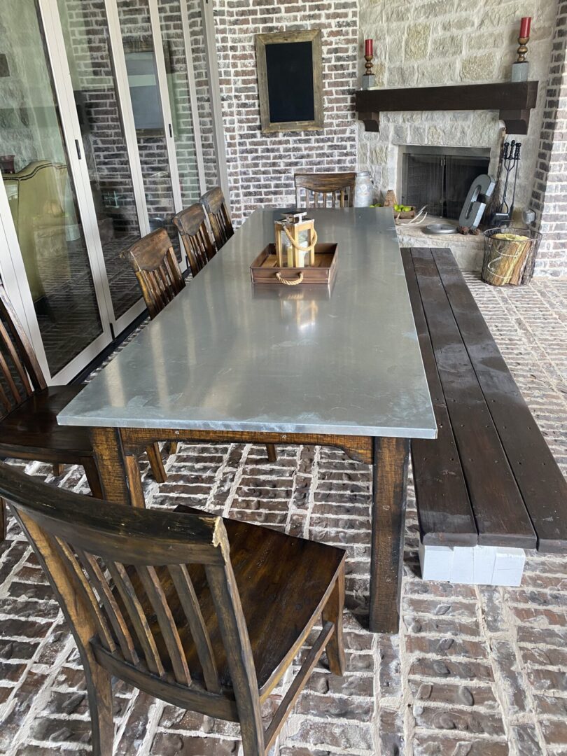 Long shot of table with chairs in the Gaffney Project