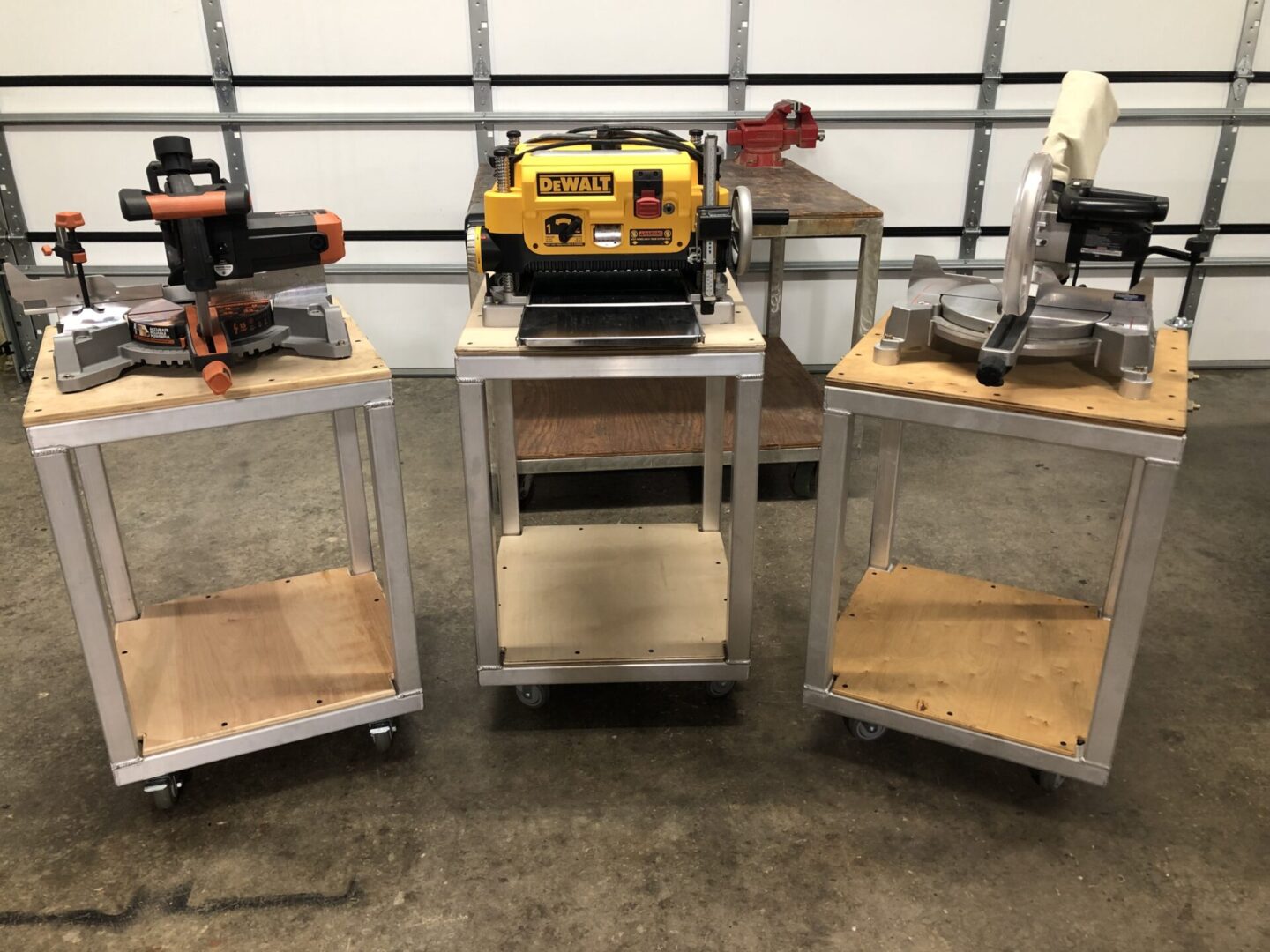 Front view of Chop Saw and Planner Tables