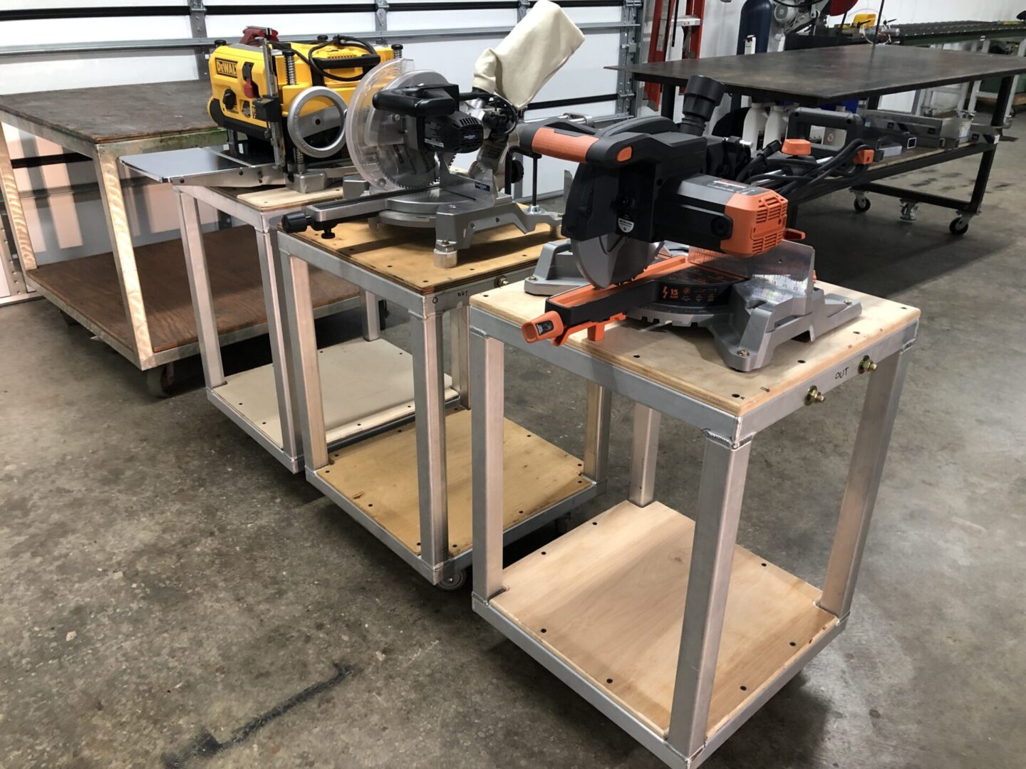 Side view of the Chop Saw and Planner Tables