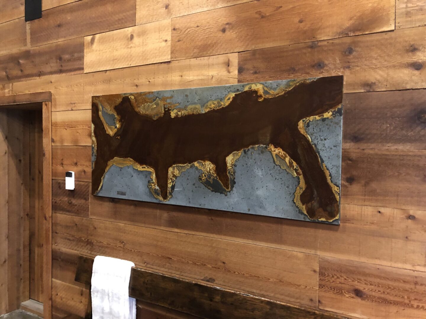 Angular view of Rust Lake Wall Art by Hawthorne Tables