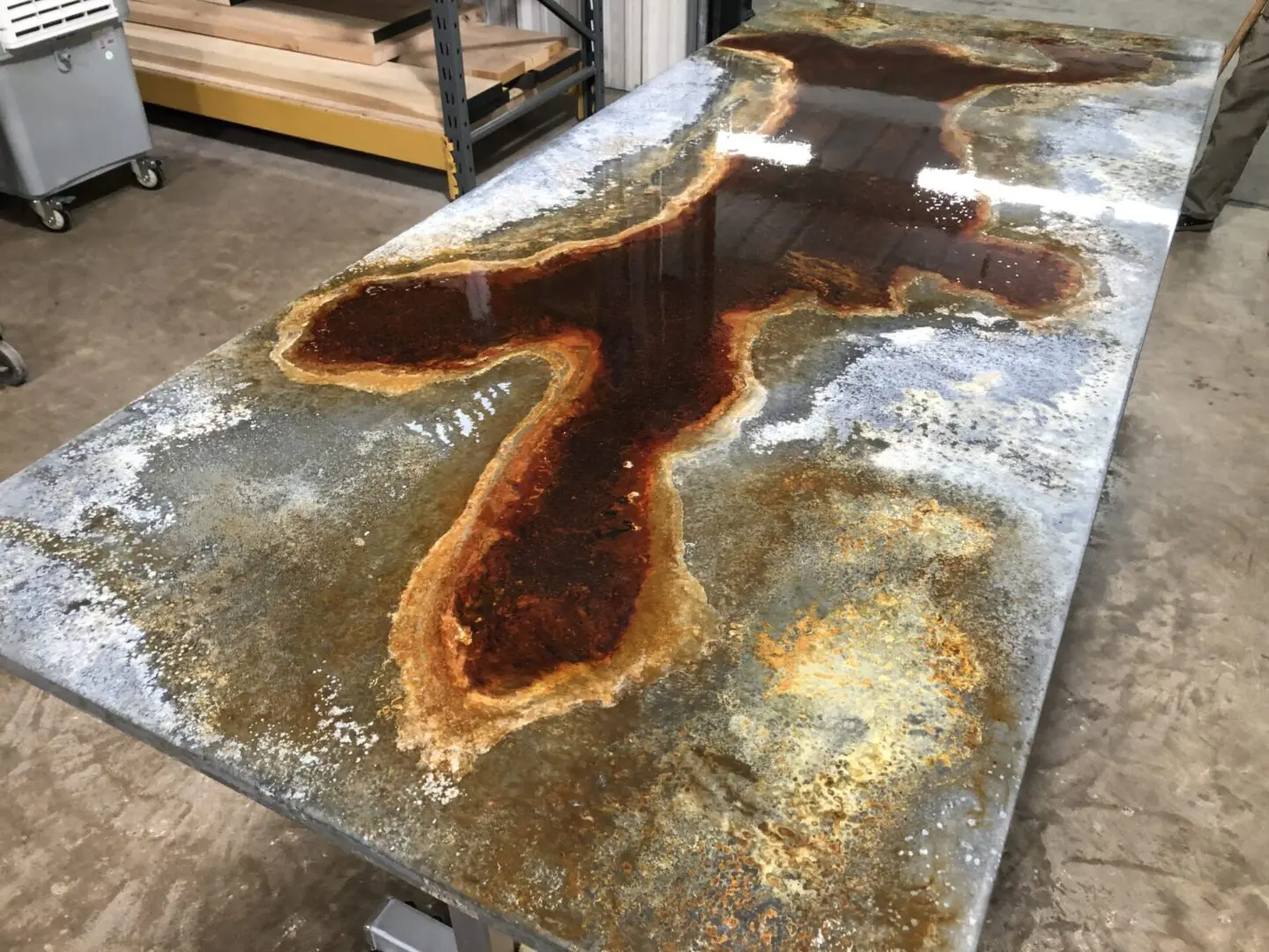 Top view of Rust Lake Finger Wall Art by Hawthorne Tables