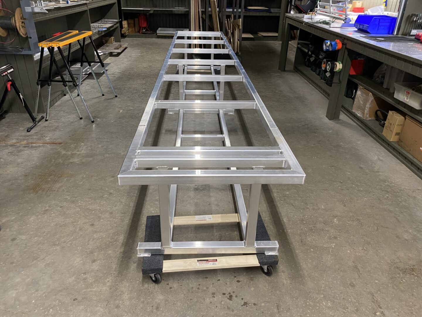 The table frame has been designed and built