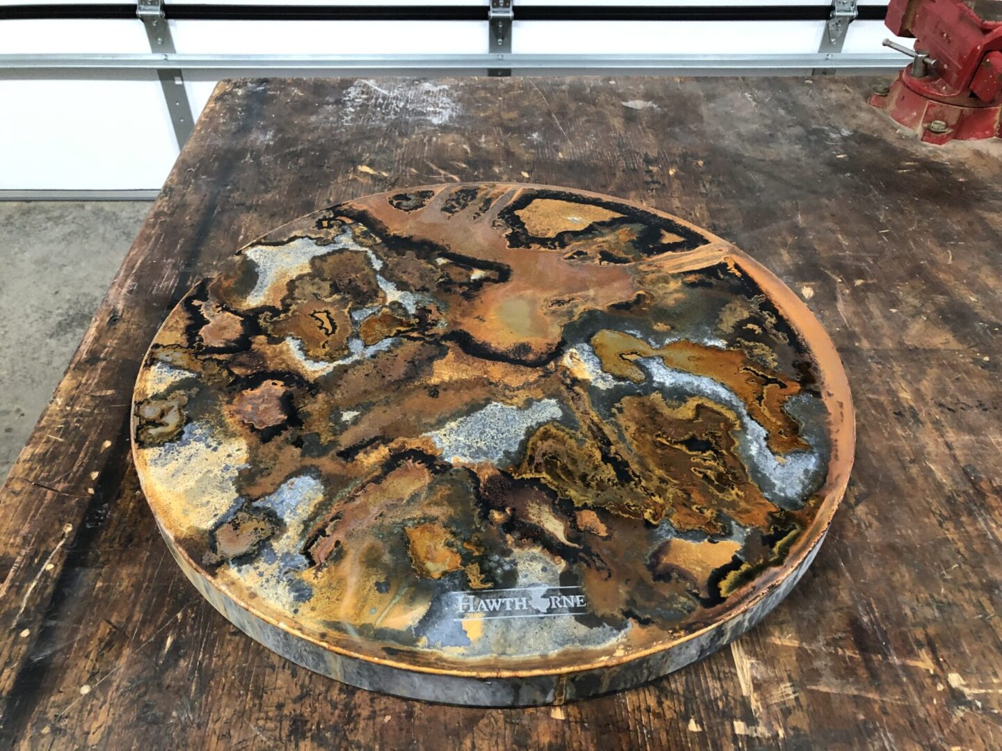 Top view of Tiger Round Wall Art by Hawthorne Tables