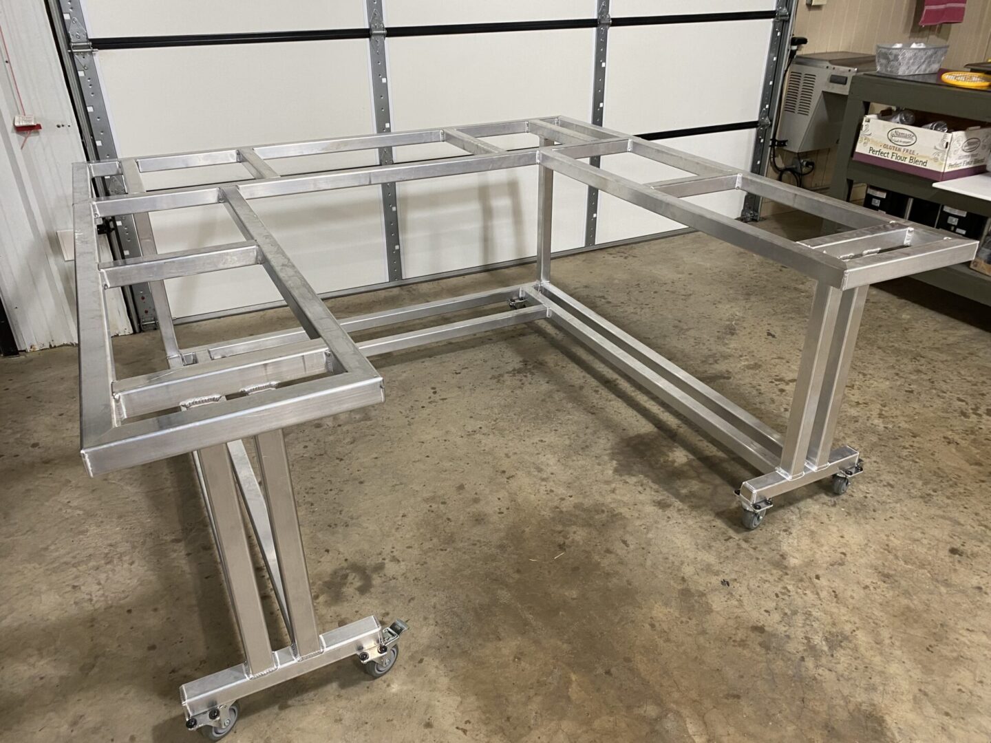 The frame being used for making a U Shaped table
