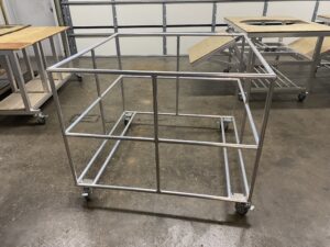 Front View of a Custom Mobile Cage Cart