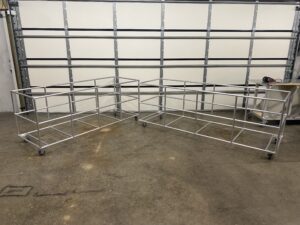 Two Custom Mobile Cage Carts by Hawthorne Tables